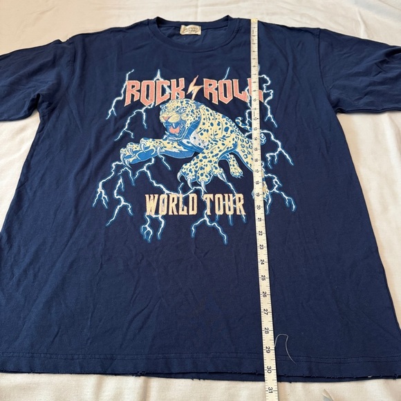 Refined Canvas Small / Medium Oversized Rock & Roll World Tour Concert T-Shirt - Picture 6 of 8